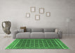 Machine Washable Southwestern Emerald Green Country Area Rugs in a Living Room,, wshtr2761emgrn