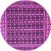 Round Machine Washable Southwestern Purple Country Area Rugs, wshtr2761pur