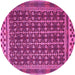 Round Machine Washable Southwestern Pink Country Rug, wshtr2761pnk