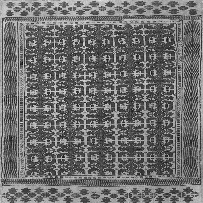 Round Machine Washable Southwestern Gray Country Rug, wshtr2761gry