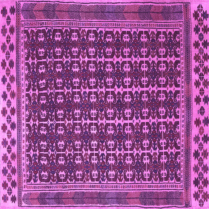 Square Machine Washable Southwestern Purple Country Area Rugs, wshtr2761pur