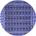 Round Southwestern Blue Country Rug, tr2761blu