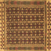 Square Machine Washable Southwestern Brown Country Rug, wshtr2761brn