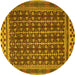 Round Southwestern Yellow Country Rug, tr2761yw