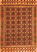 Serging Thickness of Machine Washable Southwestern Orange Country Area Rugs, wshtr2761org