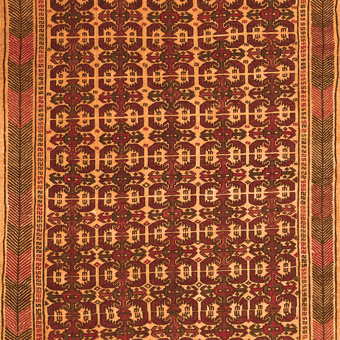 Serging Thickness of Machine Washable Southwestern Orange Country Area Rugs, wshtr2761org