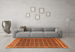 Machine Washable Southwestern Orange Country Area Rugs in a Living Room, wshtr2761org