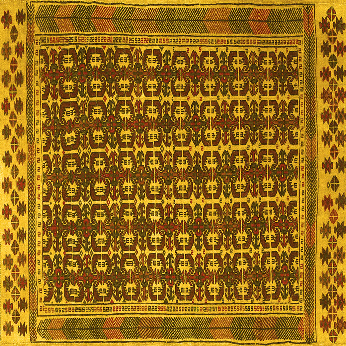 Square Southwestern Yellow Country Rug, tr2761yw