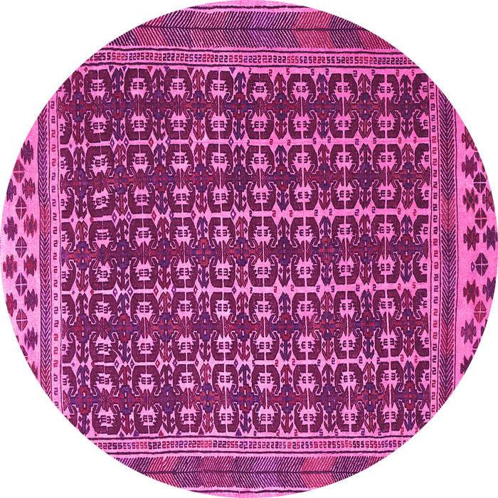 Round Southwestern Pink Country Rug, tr2761pnk