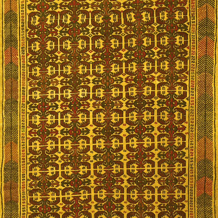 Machine Washable Southwestern Yellow Country Rug, wshtr2761yw