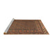 Sideview of Machine Washable Traditional Bronze Brown Rug, wshtr2762