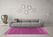 Machine Washable Southwestern Pink Country Rug in a Living Room, wshtr2762pnk