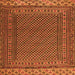 Round Machine Washable Southwestern Orange Country Area Rugs, wshtr2762org