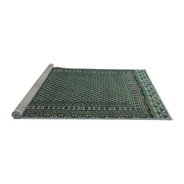 Sideview of Machine Washable Southwestern Light Blue Country Rug, wshtr2762lblu