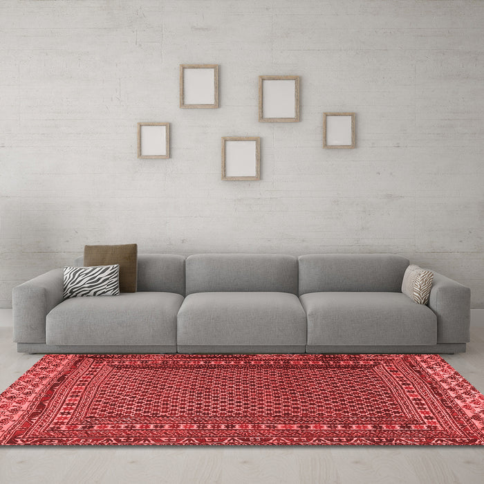 Country Red Washable Rugs