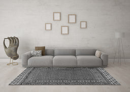 Machine Washable Southwestern Gray Country Rug in a Living Room,, wshtr2762gry