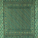 Square Southwestern Turquoise Country Rug, tr2762turq