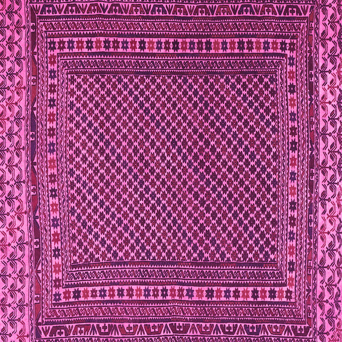 Square Machine Washable Southwestern Pink Country Rug, wshtr2762pnk