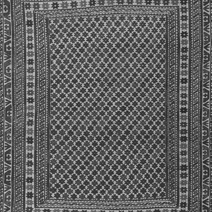 Serging Thickness of Machine Washable Southwestern Gray Country Rug, wshtr2762gry