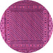 Round Southwestern Pink Country Rug, tr2762pnk