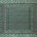 Square Machine Washable Southwestern Light Blue Country Rug, wshtr2762lblu