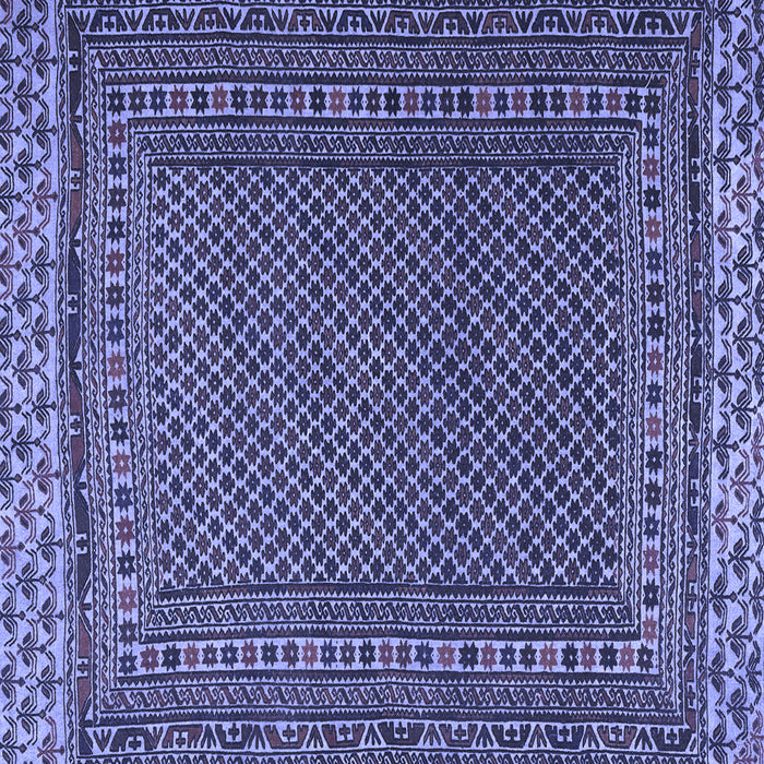 Square Machine Washable Southwestern Blue Country Rug, wshtr2762blu