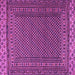 Square Machine Washable Southwestern Purple Country Area Rugs, wshtr2762pur