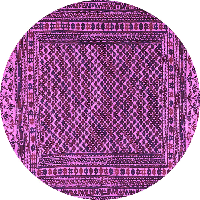 Round Machine Washable Southwestern Purple Country Area Rugs, wshtr2762pur