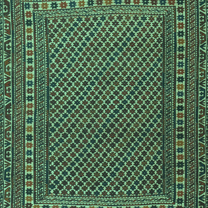 Machine Washable Southwestern Turquoise Country Area Rugs, wshtr2762turq