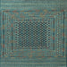 Square Southwestern Light Blue Country Rug, tr2763lblu