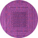 Round Southwestern Purple Country Rug, tr2763pur