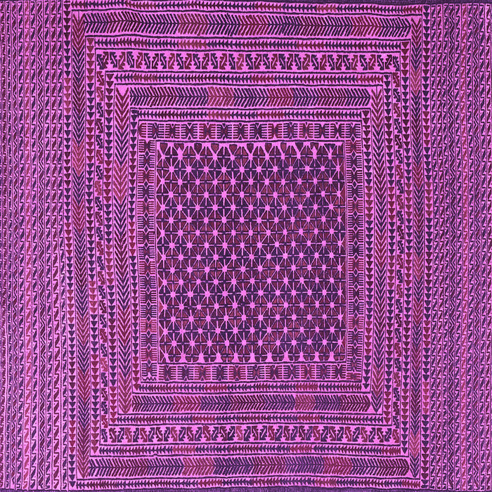 Square Machine Washable Southwestern Purple Country Area Rugs, wshtr2763pur