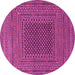 Round Southwestern Pink Country Rug, tr2763pnk