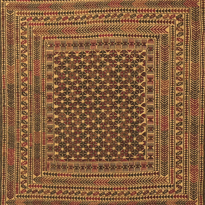 Machine Washable Southwestern Brown Country Rug, wshtr2763brn