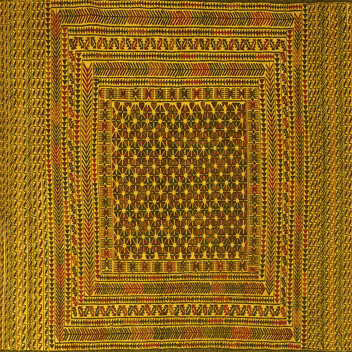 Square Southwestern Yellow Country Rug, tr2763yw