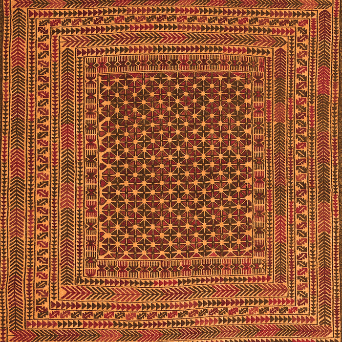 Serging Thickness of Machine Washable Southwestern Orange Country Area Rugs, wshtr2763org