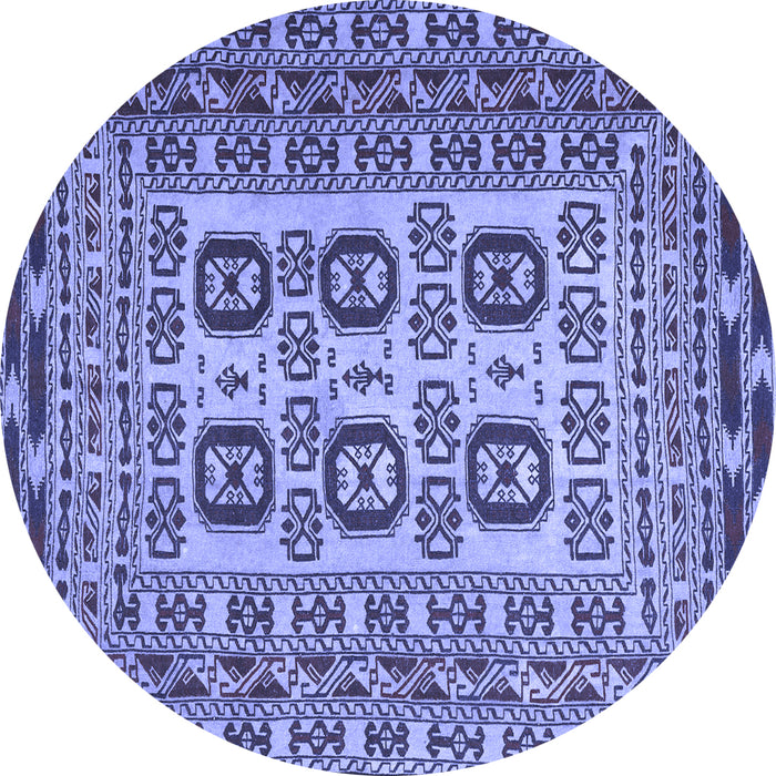 Round Persian Blue Traditional Rug, tr2764blu