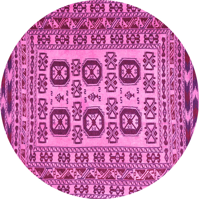 Round Persian Pink Traditional Rug, tr2764pnk