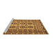 Sideview of Machine Washable Persian Brown Traditional Rug, wshtr2764brn