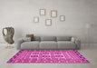 Machine Washable Persian Pink Traditional Rug in a Living Room, wshtr2764pnk