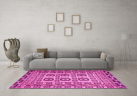 Machine Washable Persian Pink Traditional Rug, wshtr2764pnk