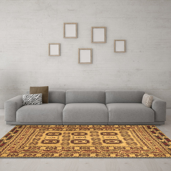 Machine Washable Persian Brown Traditional Rug in a Living Room,, wshtr2764brn