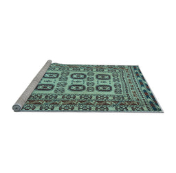 Sideview of Machine Washable Persian Light Blue Traditional Rug, wshtr2764lblu
