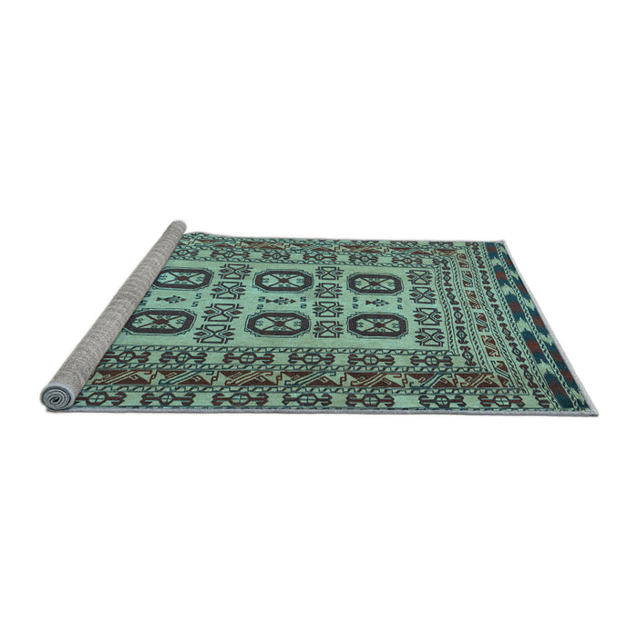 Sideview of Machine Washable Persian Light Blue Traditional Rug, wshtr2764lblu