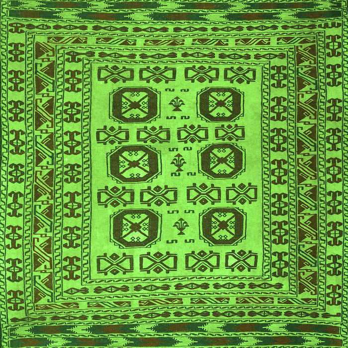 Round Machine Washable Persian Green Traditional Area Rugs, wshtr2764grn