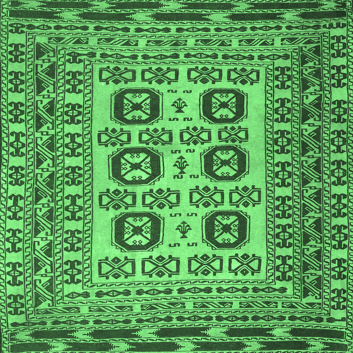 Square Machine Washable Persian Emerald Green Traditional Area Rugs, wshtr2764emgrn