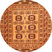 Square Persian Orange Traditional Rug, tr2764org