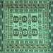 Square Machine Washable Persian Turquoise Traditional Area Rugs, wshtr2764turq