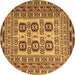 Round Persian Brown Traditional Rug, tr2764brn
