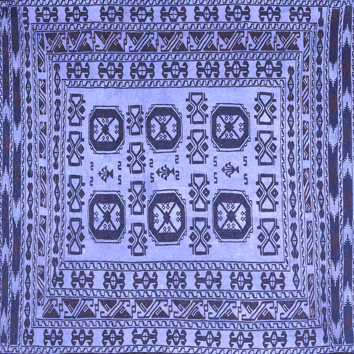 Square Machine Washable Persian Blue Traditional Rug, wshtr2764blu